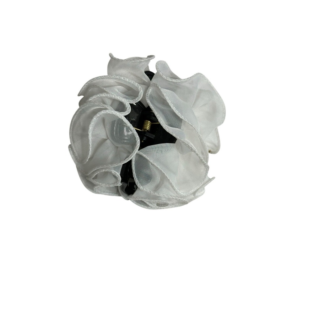 NEW fancy ribbon hair claw clip accessory WHITE BLACK